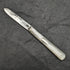 1924 British Antique White Pearl Shell Handle Pure Silver Engraved Blade Folding Pen Knife